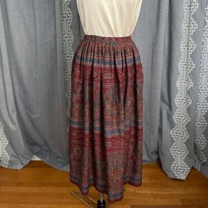 Ralph Lauren Vintage Multicolor Paisley Midi Skirt